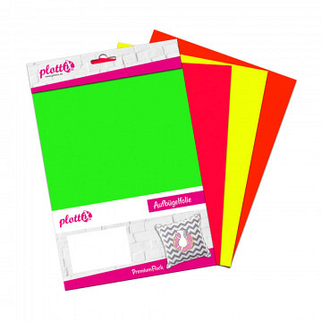 plottiX PremiumFlock Neon 20 x 30cm Bundle (4 Stk.)