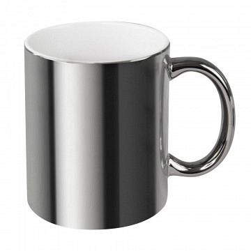 plottiX - 11oz Tasse Weiß mit Metallüberzug - Silber