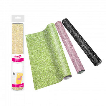 plottiX Selbstklebende Vinylfolie Glitter - 30,5cm x 1m - ..