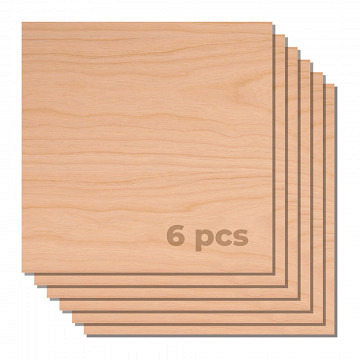 xTool Sperrholzbögen 30 x 30 x 0,3 cm - Kirsche - 6 Stk.