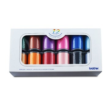 Brother Stickgarnset Satin 12 Farben (300m)