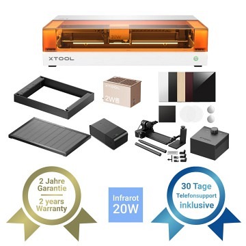 xTool S1 20W Diodenlaser  - Weiß - IR Rotary Kit