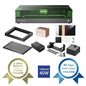 xTool S1 40W Diodenlaser  - Schwarz - IR Rotary Kit