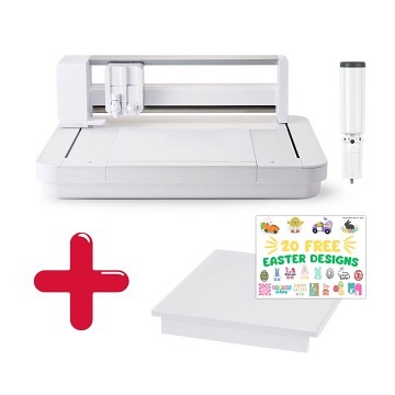 SILHOUETTE CURIO 2 - Flachbett Schneideplotter + Auffangbehälter und Gravurwerkzeug + 20 Oster Designs