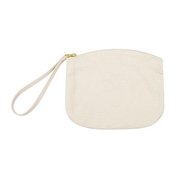 plottiX Kosmetiktasche aus Baumwolle mit Reißverschluss- 19 x 17 cm - Natur