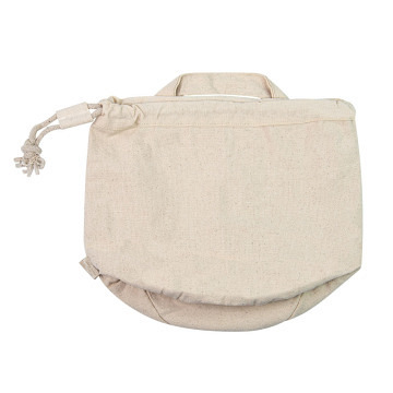 plottiX Zugbeutel aus Baumwolle mit Tragegriff - 17 x 23 cm - Natur