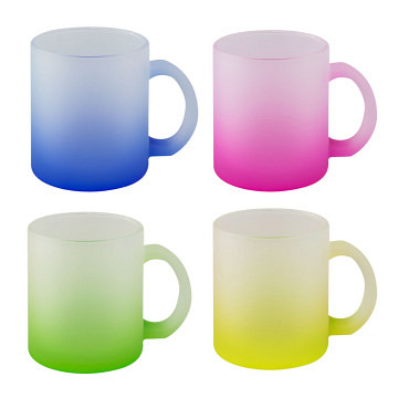 plottiX - 11oz Glastasse Frosted mit Farbverlauf
