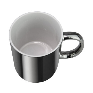 plottiX - 11oz Tasse Weiß mit Metallüberzug - Silber
