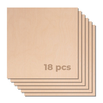 xTool Sperrholzbögen - 30 x 30 x 0,3 cm - Birke - 18 Stk.