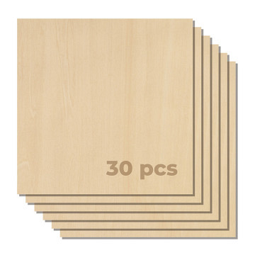 xTool Sperrholzbögen - 30 x 30 x 0,3 cm - Linde - 30 Stk.