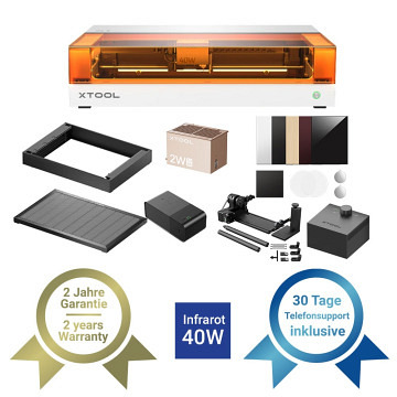 xTool S1 40W Diodenlaser  - Weiß - IR Rotary Kit