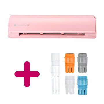 Vorbestellung SILHOUETTE CAMEO 5 Alpha - Rosa Matt + SILHOUETTE Stiftehalter Typ C mit XL Adapter