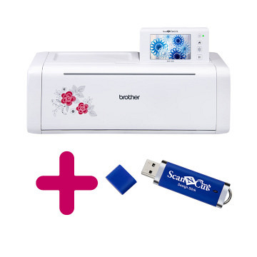 Brother ScanNCut DX-Serie SDX1250 + USB-Designstick für Brother ScanNCut (300 Designs)
