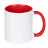 plottiX - 11oz Tasse mit farbigen Henkel und Innenteil  - Rot