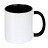 plottiX - 11oz Tasse mit farbigen Henkel und Innenteil  - Schwarz