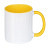 plottiX - 11oz Tasse mit farbigen Henkel und Innenteil  - Gelb