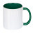 plottiX - 11oz Tasse mit farbigen Henkel und Innenteil  - Grün