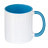 plottiX - 11oz Tasse mit farbigen Henkel und Innenteil  - Hellblau