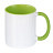plottiX - 11oz Tasse mit farbigen Henkel und Innenteil  - Hellgrün