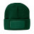 plottiX Beanie gestrickt aus weichem Acryl mit Baumwoll-Twill-Patch - Dunklegrün
