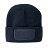 plottiX Beanie gestrickt aus weichem Acryl mit Baumwoll-Twill-Patch - Dunkelblau